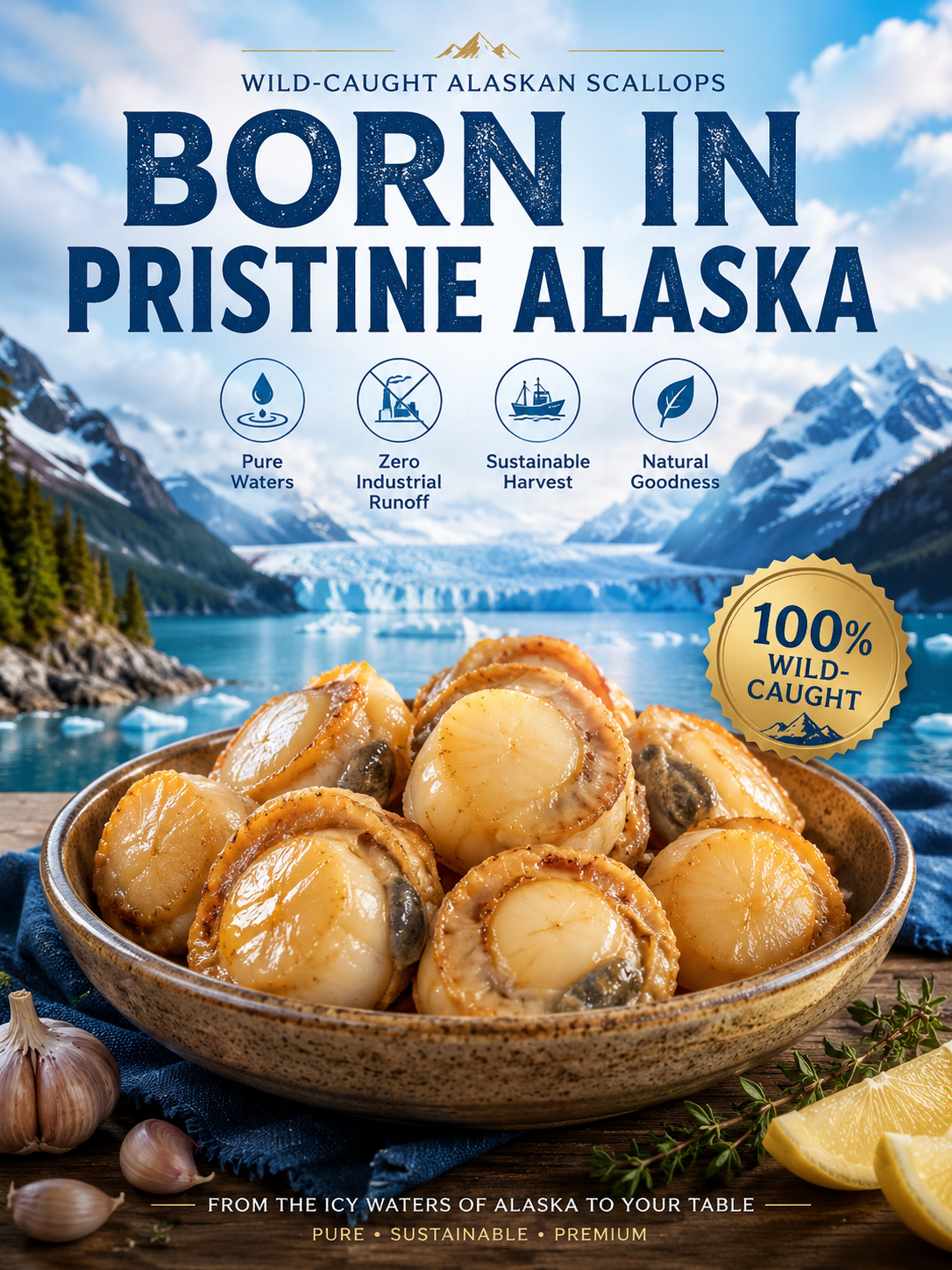 ๐ Wild-Caught Alaskan Scallops โ Tender, Juicy & Ready to Eat โจ-JT2