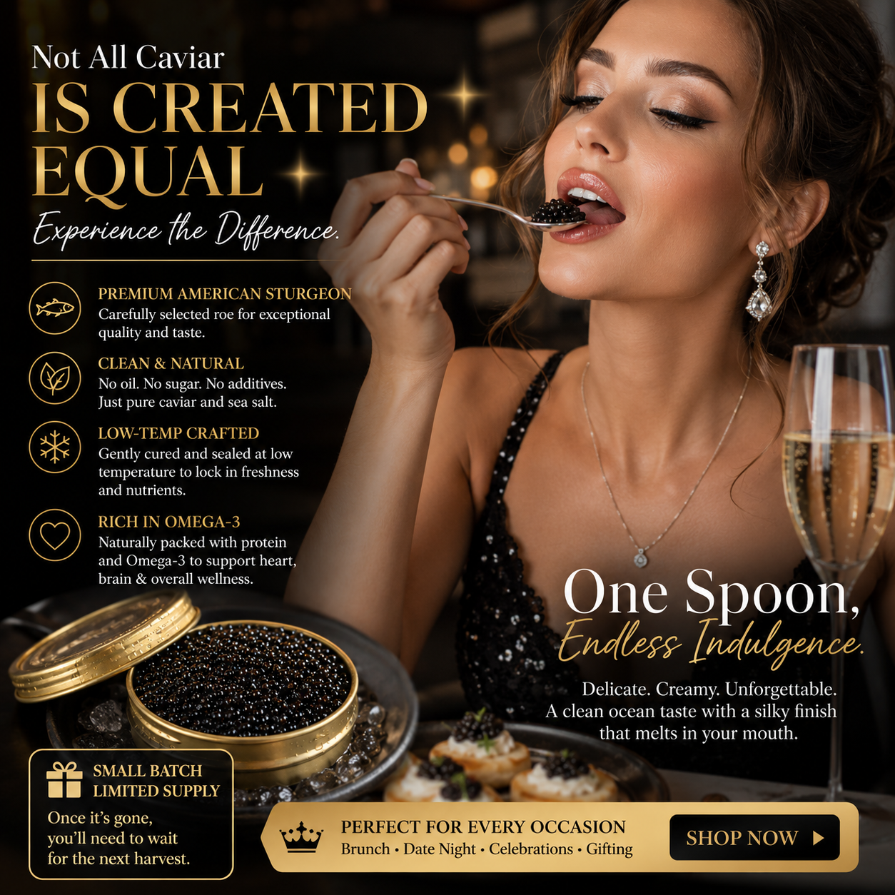 Premium Sturgeon Caviar – Rich, Luxurious Ocean Flavor-JT5
