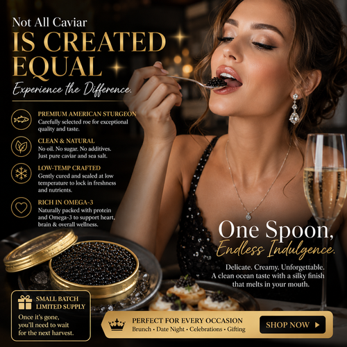 ✨Premium Black Caviar，Experience the rich taste of premium sturgeon caviar with glossy black pearls-JT4