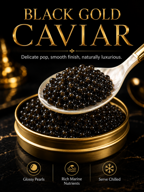 ✨Black Gold Premium Sturgeon Caviar🥄Plump Pearls, Ocean‑Sourced Nutrition for Your Gourmet Home Cooking-JT9