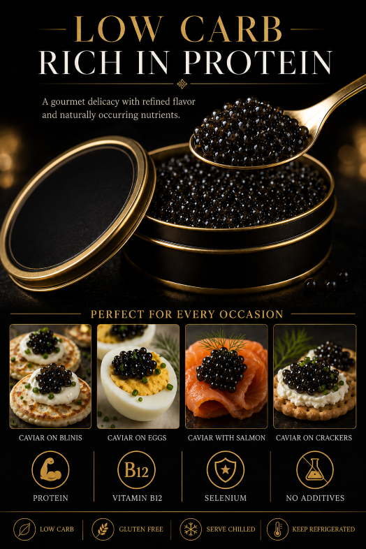 ✨Black Gold Premium Sturgeon Caviar🥄Plump Pearls, Ocean‑Sourced Nutrition for Your Gourmet Home Cooking-JT9