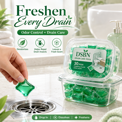 Drain Deodorizing Cleaning Pods – Fresh Scent Gel Capsules for Bathroom, Kitchen & Laundry Drains - JT4