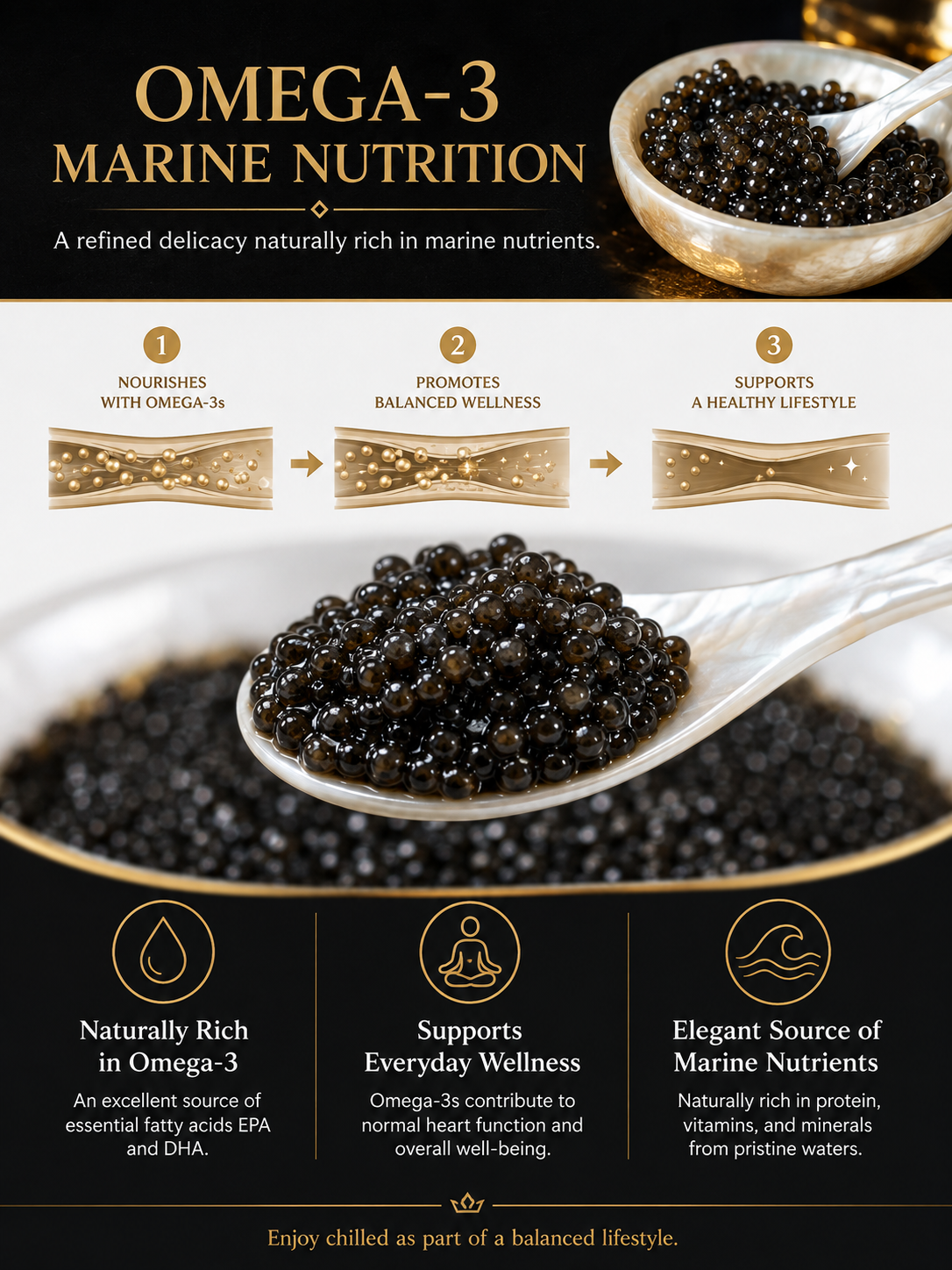 ✨ Black Gold Premium American Sturgeon Caviar 🖤 Rich, Buttery & Delicately Briny-JT2