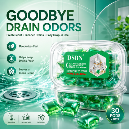 Drain Deodorizing Cleaning Pods – Fresh Scent Gel Capsules for Bathroom, Kitchen & Laundry Drains - JT4