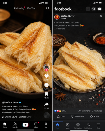 🐟️Wild-Caught Roasted Cod Fish Snack🌊|Low Fat & Full of Savory Ocean Flavor-JT3