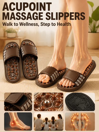Ad justable Acupressure Massage Slippers with Rotatable Spring Nodes-JT