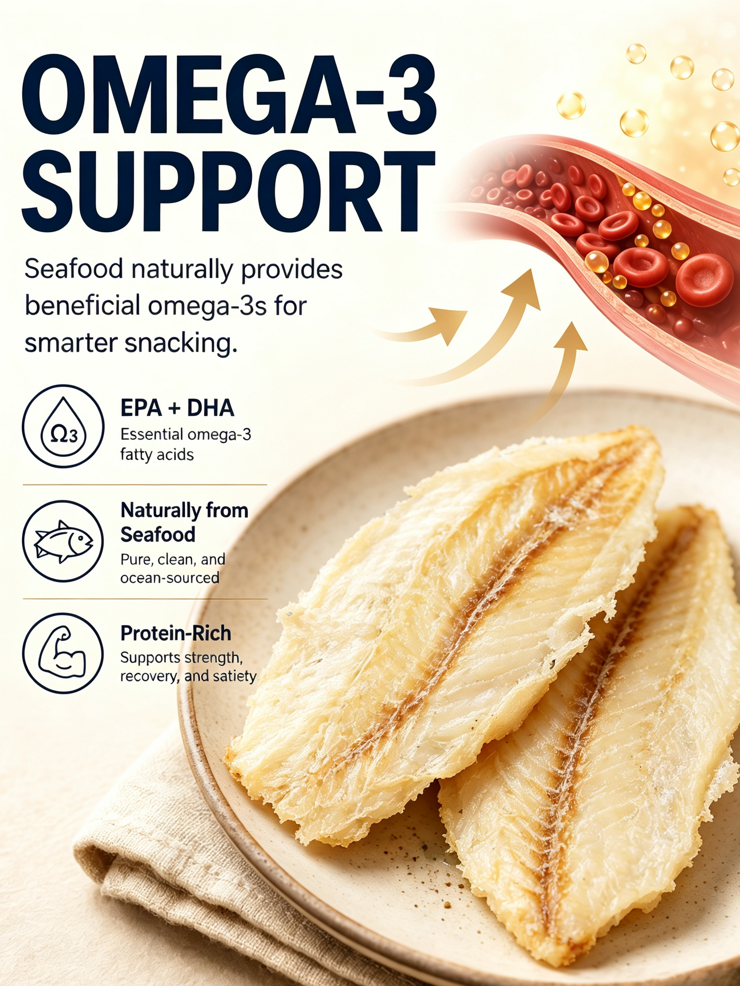 🐟️Wild-Caught Roasted Cod Fish Snack🌊|Low Fat & Full of Savory Ocean Flavor-JT3