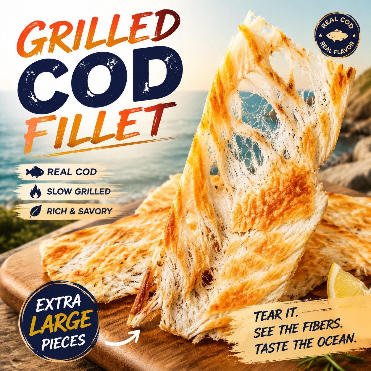 🐟Premium Baked Cod Snack Made From Real Seafood，🔥Slow Baked For A Golden, Savory Taste-JT4
