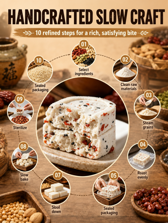 Pure Superfood Grain Bites – Premium Red Date & Poria Eight Treasures Cake 🤍🌾✨ | Low Sugar · Light Calories · Whole Grain Goodness – JT2