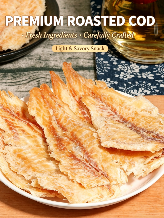 🐟️Wild-Caught Roasted Cod Fish Snack🌊|Low Fat & Full of Savory Ocean Flavor-JT3