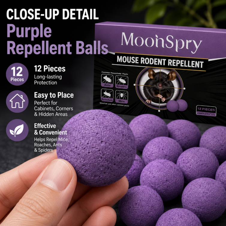 🐭 All-Purpose Household Pest Repellent Balls 🌿| Safe Plant Formula Rodent Deterrent, No Mess, Odor-Free Protection-JT3