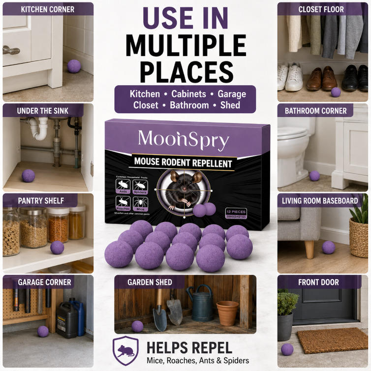🐭 All-Purpose Household Pest Repellent Balls 🌿| Safe Plant Formula Rodent Deterrent, No Mess, Odor-Free Protection-JT3