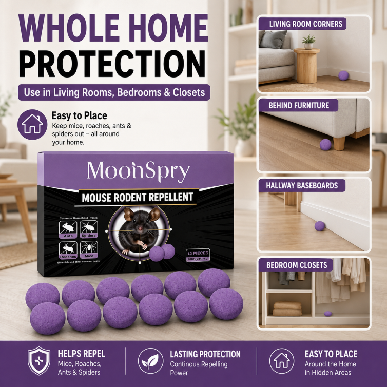 🐭 All-Purpose Household Pest Repellent Balls 🌿| Safe Plant Formula Rodent Deterrent, No Mess, Odor-Free Protection-JT3