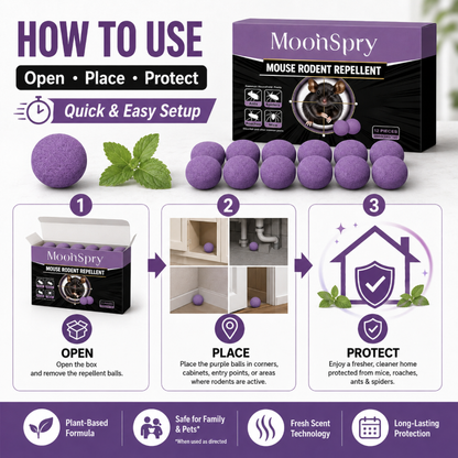 🐭 All-Purpose Household Pest Repellent Balls 🌿| Safe Plant Formula Rodent Deterrent, No Mess, Odor-Free Protection-JT3