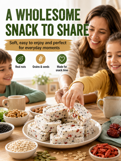 Pure Superfood Grain Bites – Premium Red Date & Poria Eight Treasures Cake 🤍🌾✨ | Low Sugar · Light Calories · Whole Grain Goodness – JT2