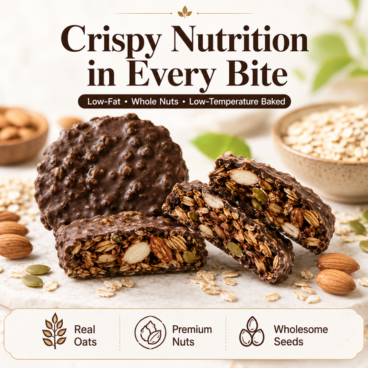 Chocolate Nut &amp; Oat Crisps 🍫🌾 Whole Nuts, Real Oats &amp; Satisfying Crunch in Every Bite-JT2
