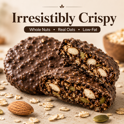 Chocolate Nut &amp; Oat Crisps 🍫🌾 Whole Nuts, Real Oats &amp; Satisfying Crunch in Every Bite-JT2