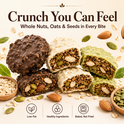 Chocolate Nut &amp; Oat Crisps 🍫🌾 Whole Nuts, Real Oats &amp; Satisfying Crunch in Every Bite-JT2