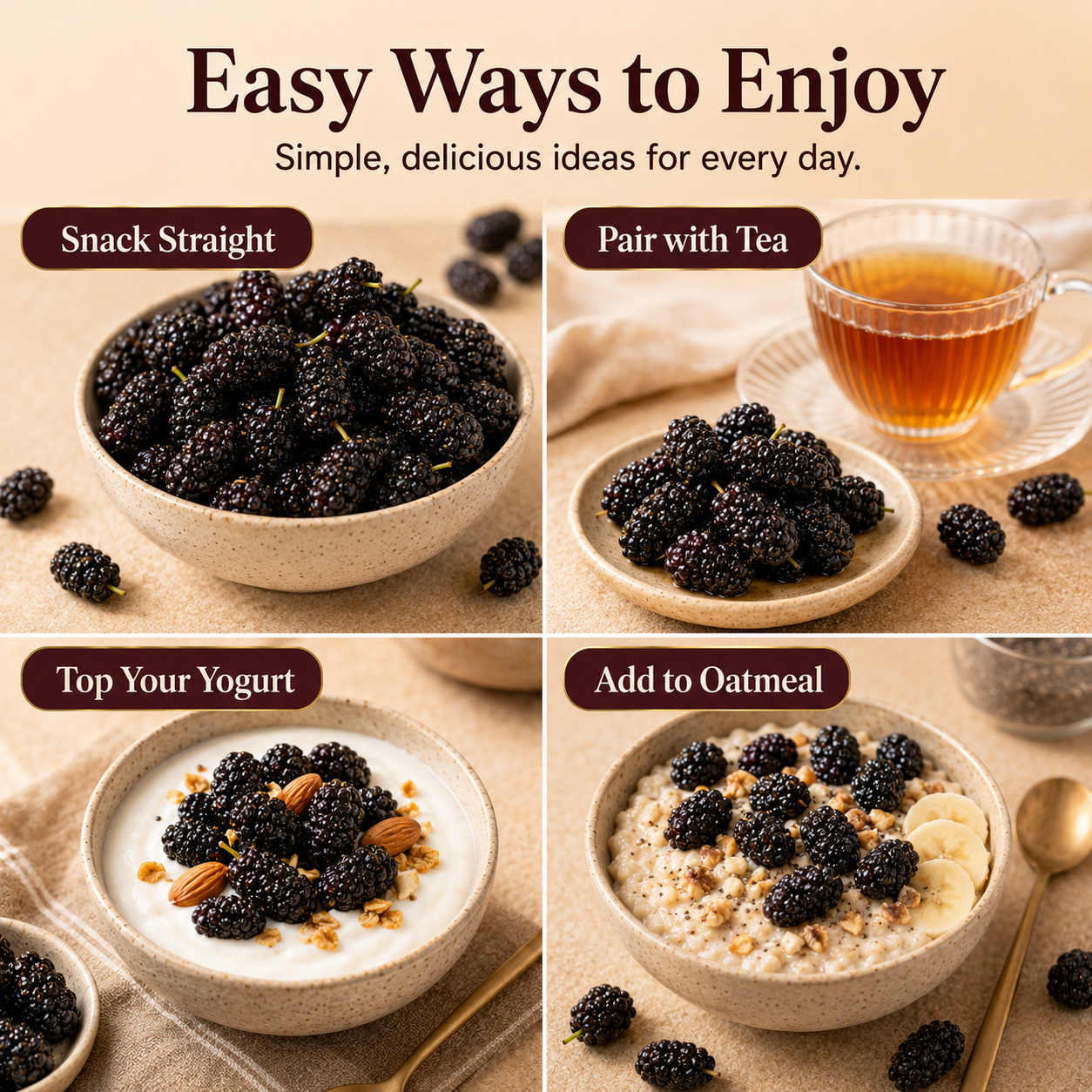 Dried Mulberries – Nourish Liver & Kidney, Darken Hair, Perfect for Night Owls-JXX