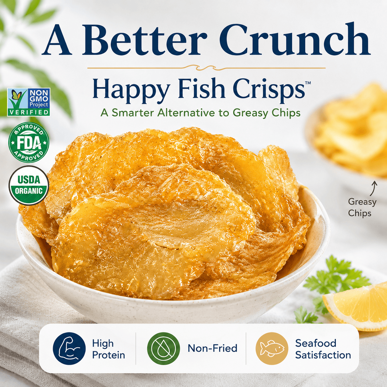 Happy Fish Crisps™ – A Light, Crispy & High-Protein Seafood Snack Made for Every Craving-JT
