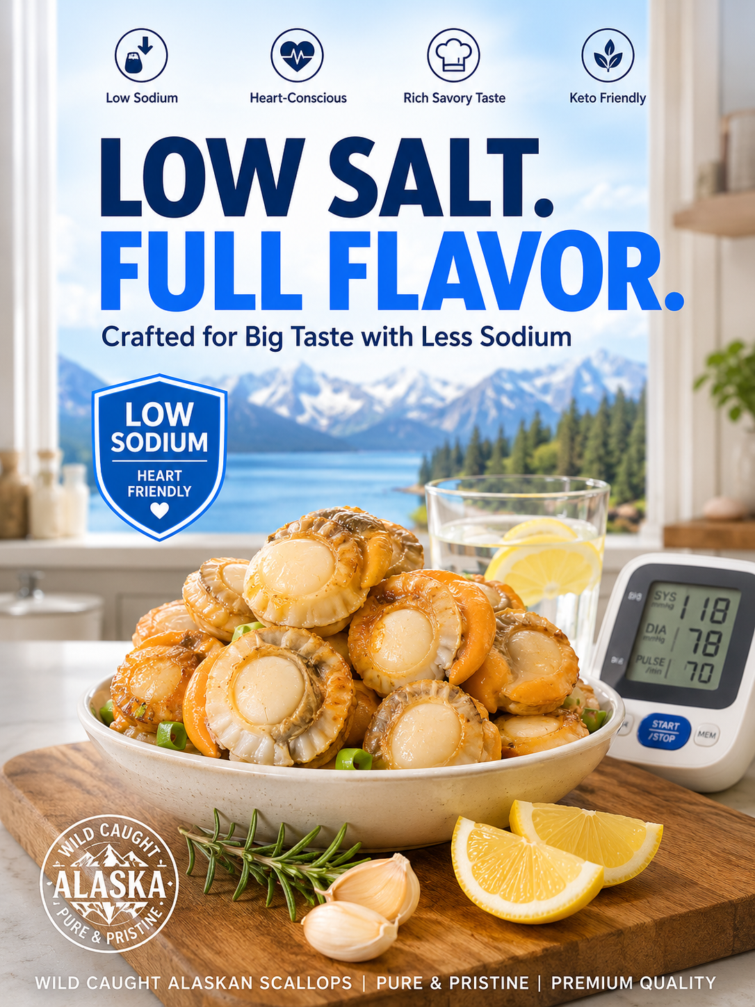 🐚 Wild-Caught Alaskan Scallops – Tender, Juicy & Ready to Eat ✨-JT2
