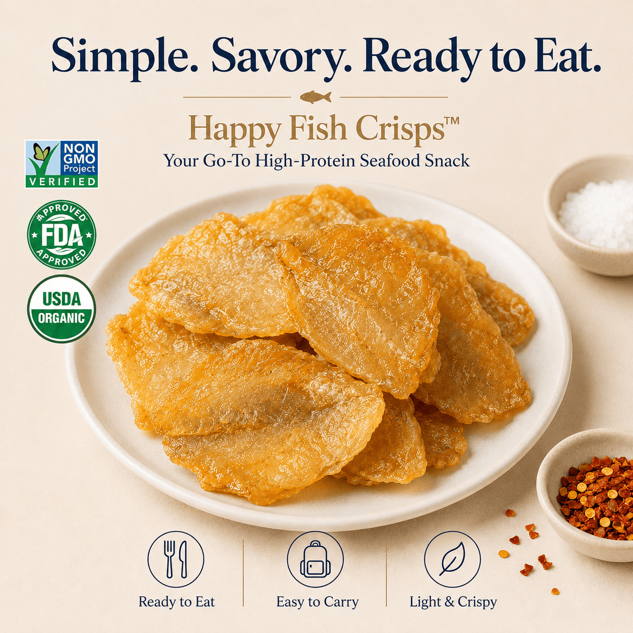 Happy Fish Crisps™ – A Light, Crispy & High-Protein Seafood Snack Made for Every Craving-JT
