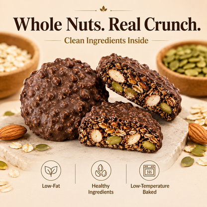 Chocolate Nut &amp; Oat Crisps 🍫🌾 Whole Nuts, Real Oats &amp; Satisfying Crunch in Every Bite-JT2