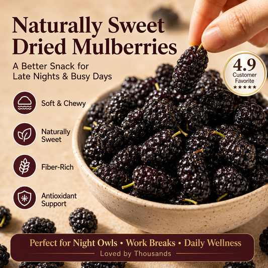 Dried Mulberries – Nourish Liver & Kidney, Darken Hair, Perfect for Night Owls-JXX