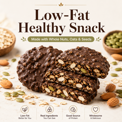 Chocolate Nut &amp; Oat Crisps 🍫🌾 Whole Nuts, Real Oats &amp; Satisfying Crunch in Every Bite-JT2