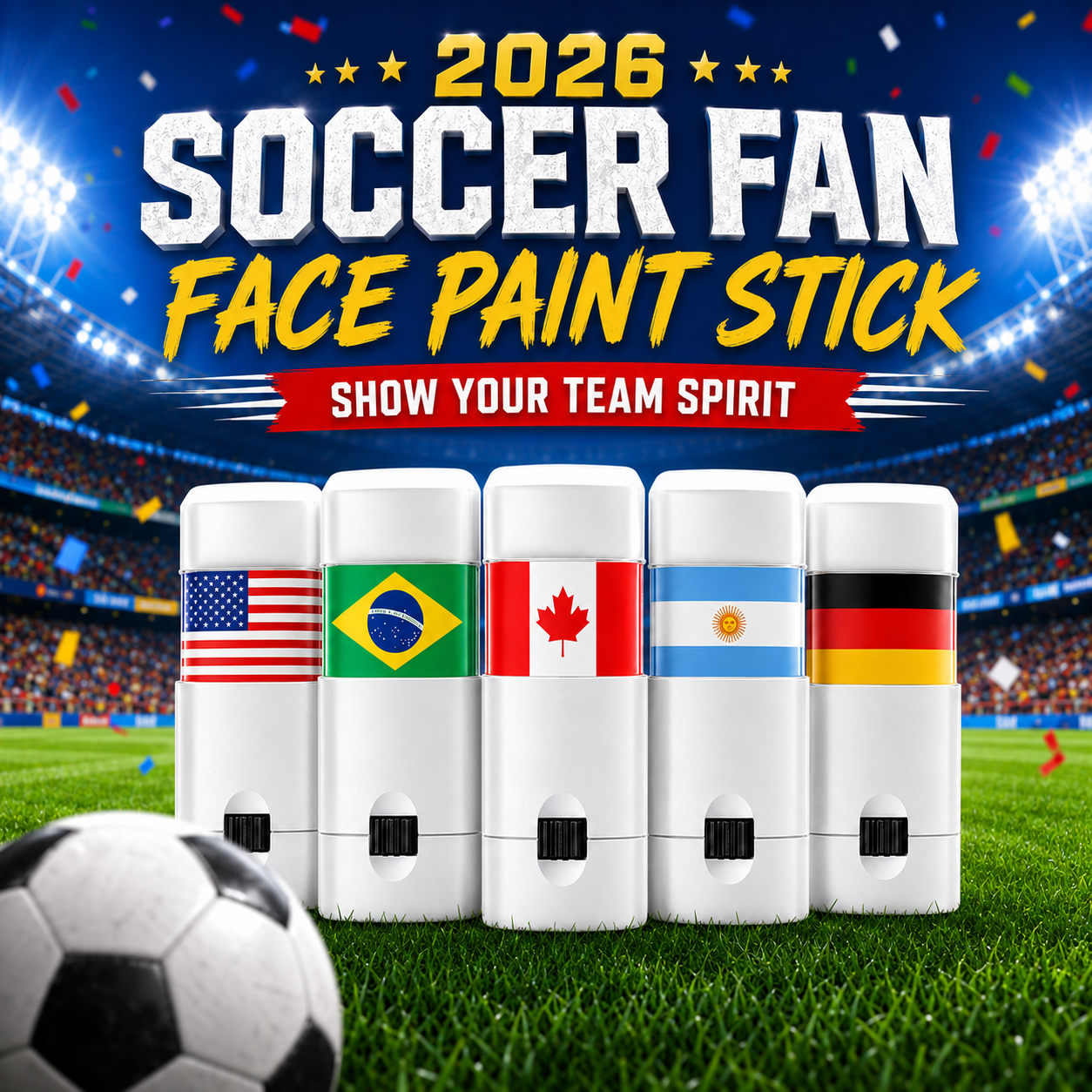 2026 Soccer Fan Face Paint Stick Show Your Team Spirit in Seconds ⚽🌍