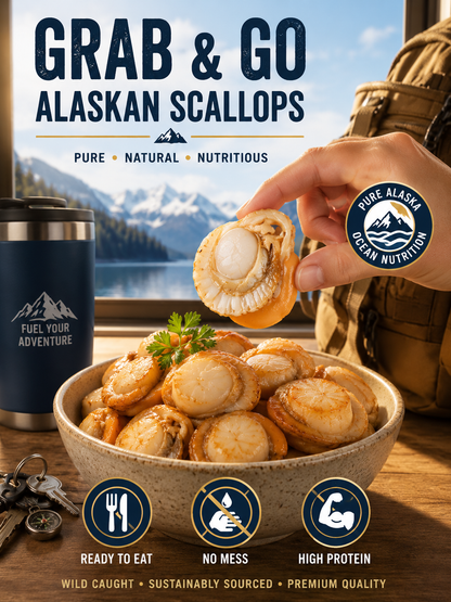 🐚 Wild-Caught Alaskan Scallops – Tender, Juicy & Ready to Eat ✨-JT2