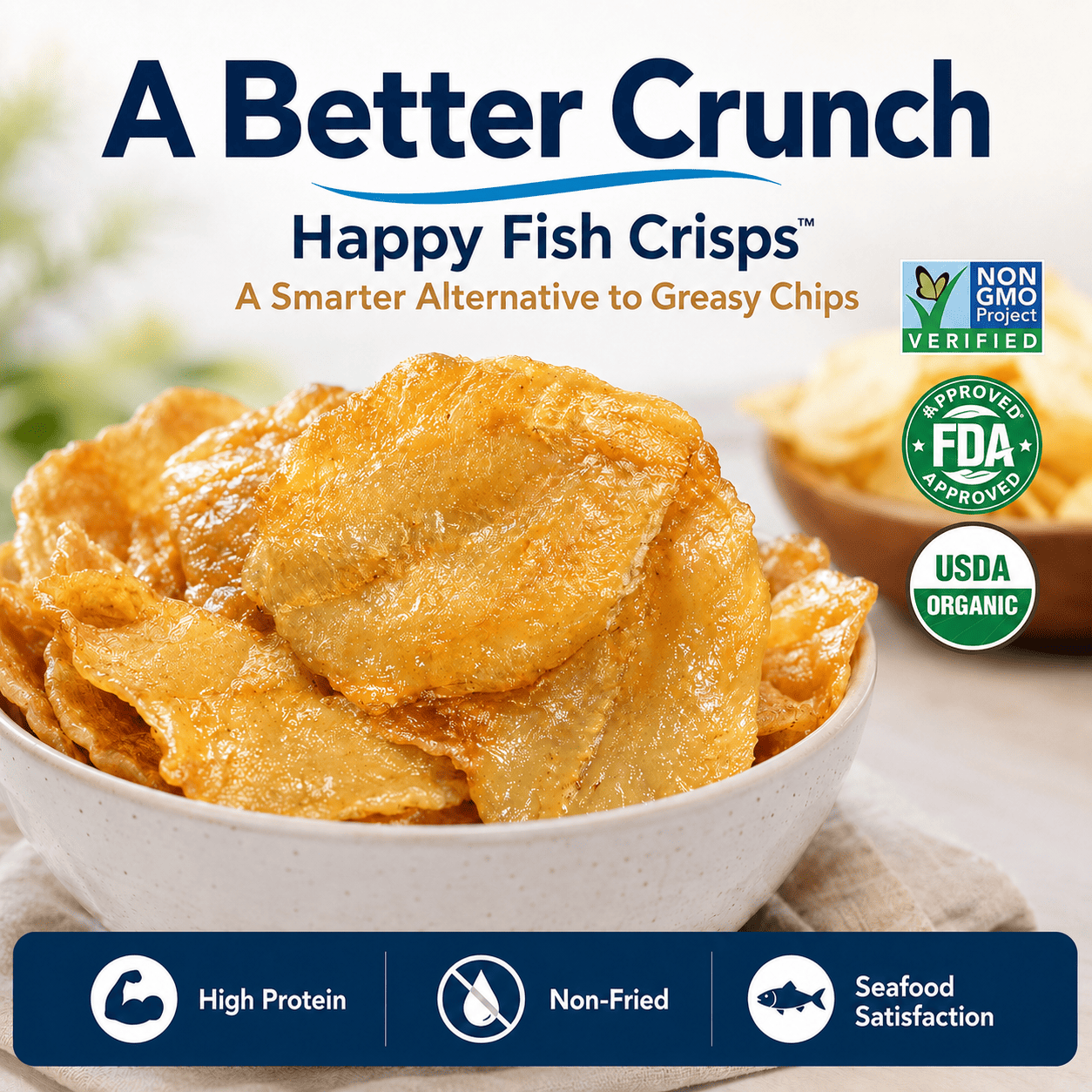 Happy Fish Crisps™ – A Light, Crispy & High-Protein Seafood Snack Made for Every Craving-JT