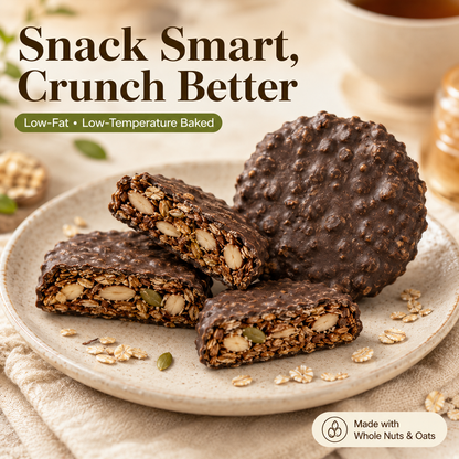 Chocolate Nut &amp; Oat Crisps 🍫🌾 Whole Nuts, Real Oats &amp; Satisfying Crunch in Every Bite-JT2