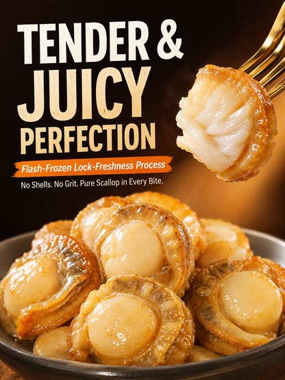 🐚 Wild-Caught Alaskan Scallops – Tender, Juicy & Ready to Eat ✨-JT2