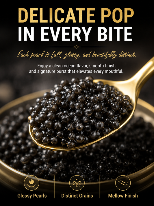 ✨ Black Gold Premium American Sturgeon Caviar 🖤 Rich, Buttery & Delicately Briny-JT2