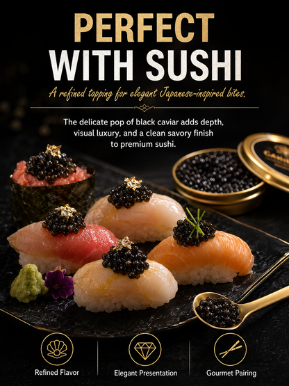 ✨ Black Gold Premium American Sturgeon Caviar 🖤 Rich, Buttery & Delicately Briny-JT2