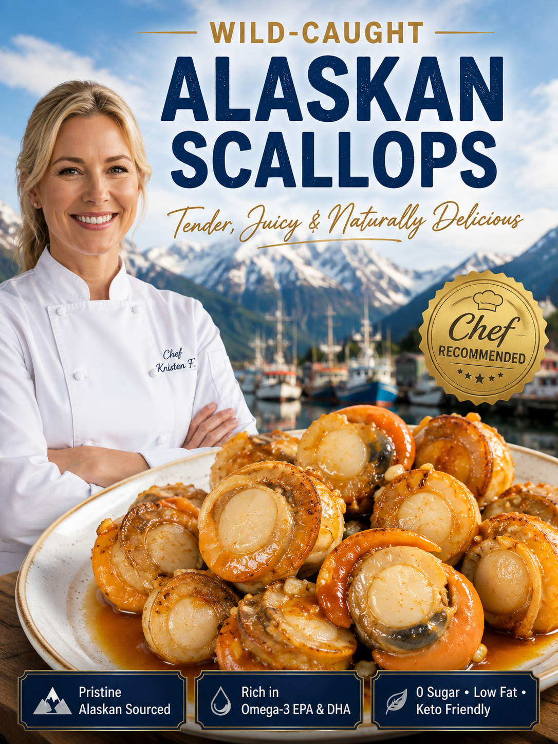 🦪 Packed With Real Scallop Meat，Tender, juicy, and bursting with authentic seafood flavor in every bite-JT4