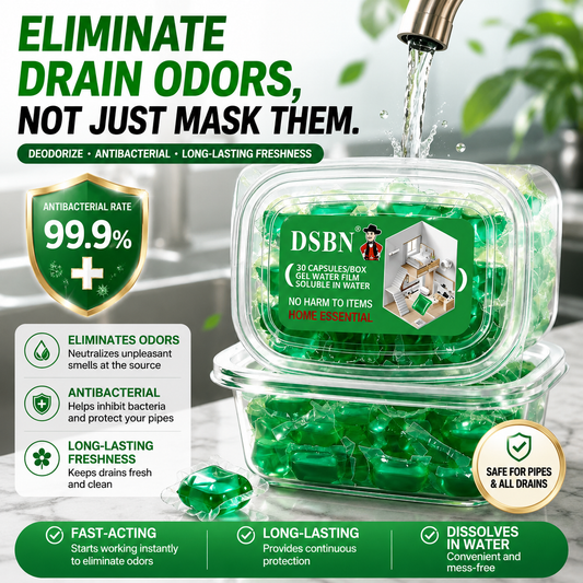 Drain Deodorizing Cleaning Pods – Fresh Scent Gel Capsules for Bathroom, Kitchen & Laundry Drains - JT4